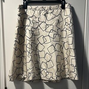 Geometric Patterned Cream Skirt